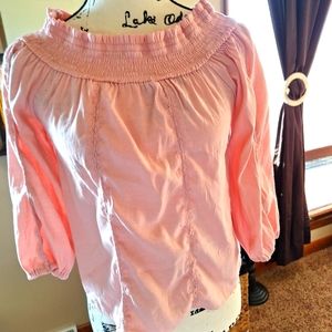 Bohoheim Top.. Peach, NOT, Cotton/Polyester. I washed because I got it dusty.